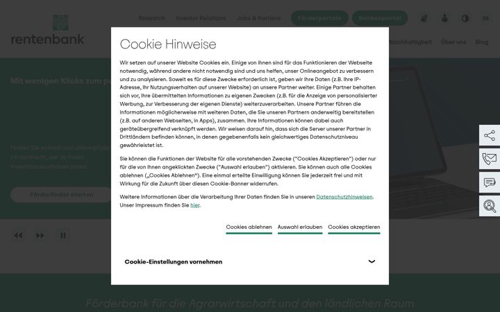 Screenshot of rentenbank.de