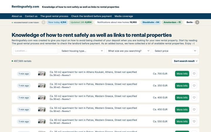 Screenshot di rentingsafely.com