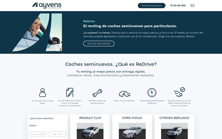 Екранна снимка на rentingseminuevos.com