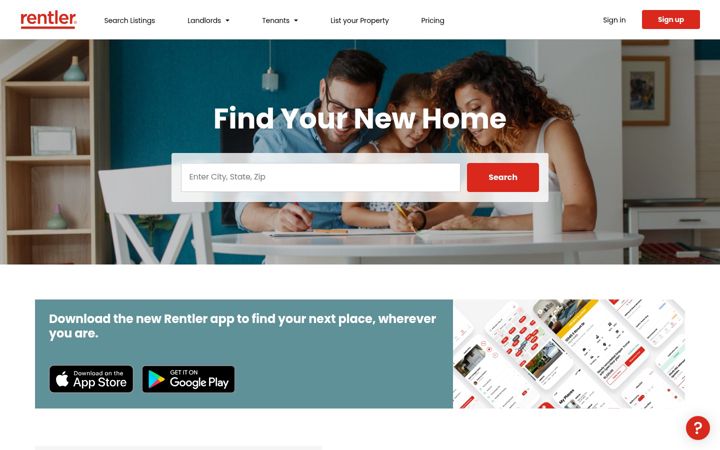 Screenshot of rentler.com