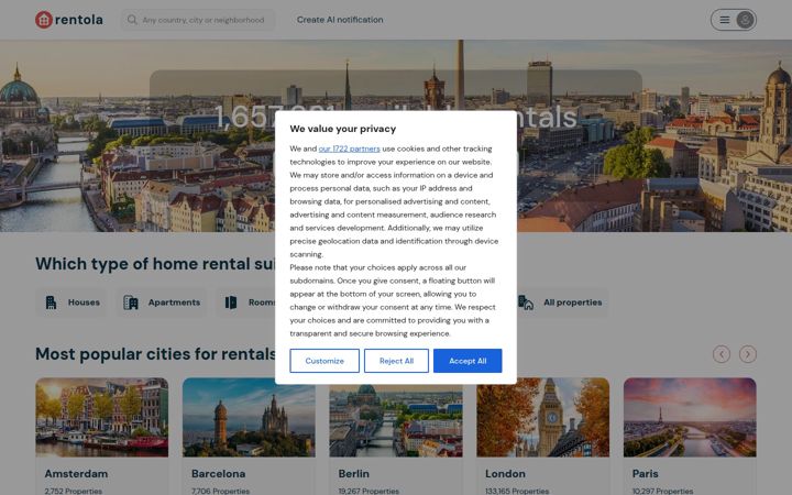 Screenshot of rentola.com