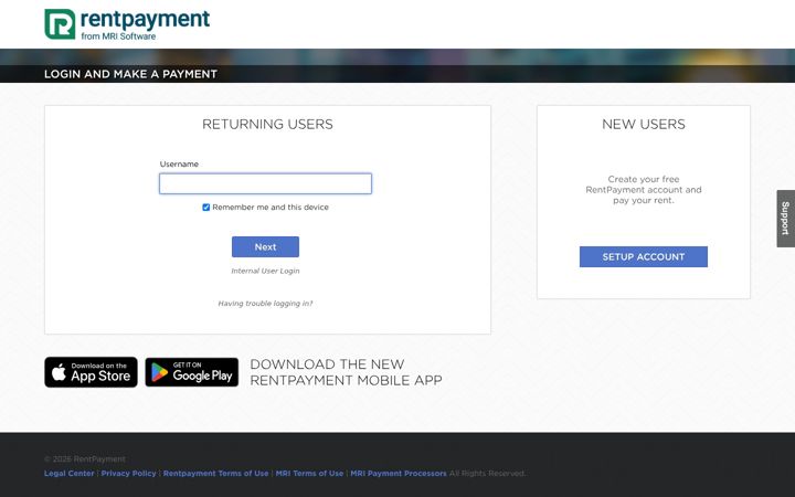 Captura de pantalla de rentpayment.com