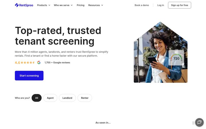Screenshot of rentspree.com