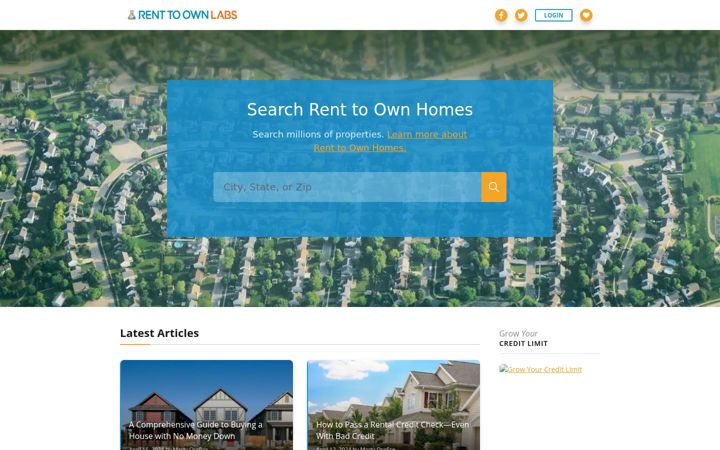 Screenshot of renttoownlabs.com