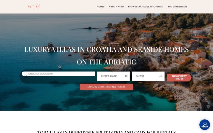 Screenshot of rentvillasincroatia.com