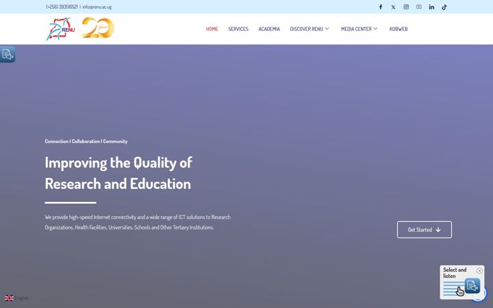 Screenshot of renu.ac.ug