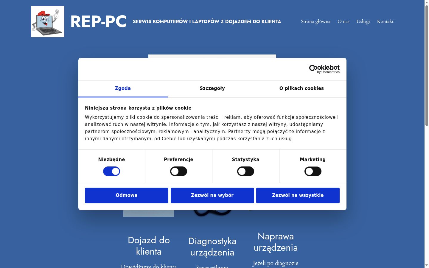 Képernyőkép a bármilyen interakció előtt megjelenő hozzájárulási bannerről