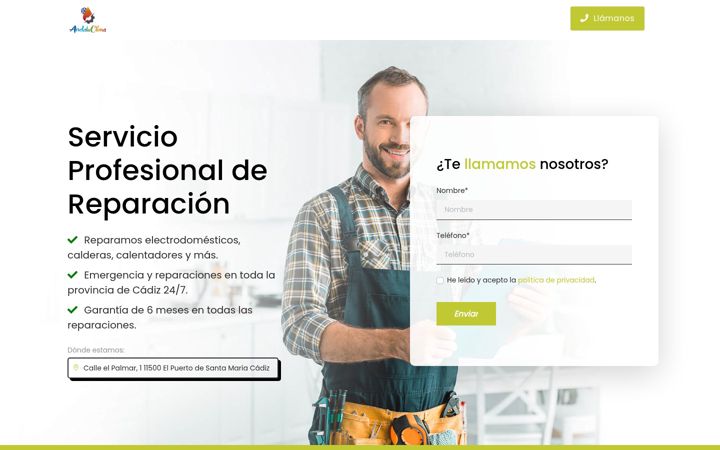 Screenshot ta' reparacionesandaluclima.es