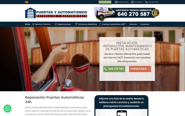 Screenshot του reparacionpuertaautomatica.com