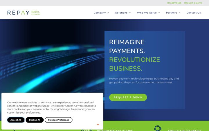 Screenshot of repay.com