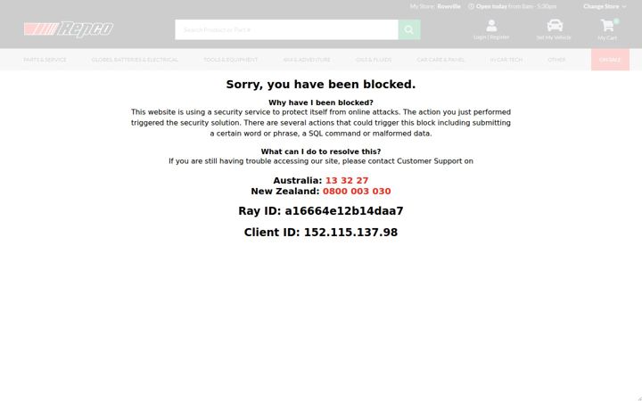 Screenshot di repco.com.au