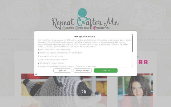 Screenshot of repeatcrafterme.com