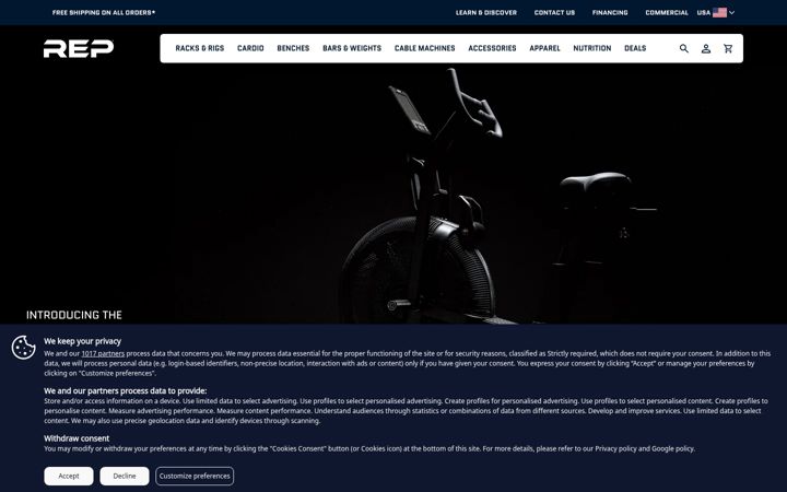 Screenshot of repfitness.com