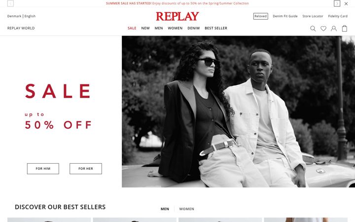 Screenshot of replayjeans.com