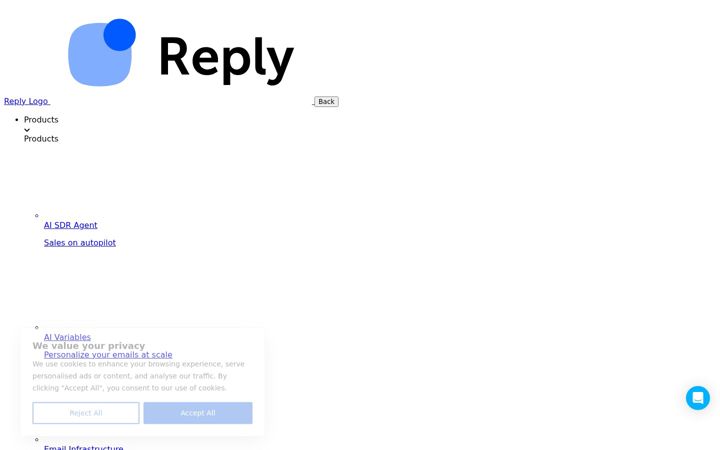 Screenshot of reply.io