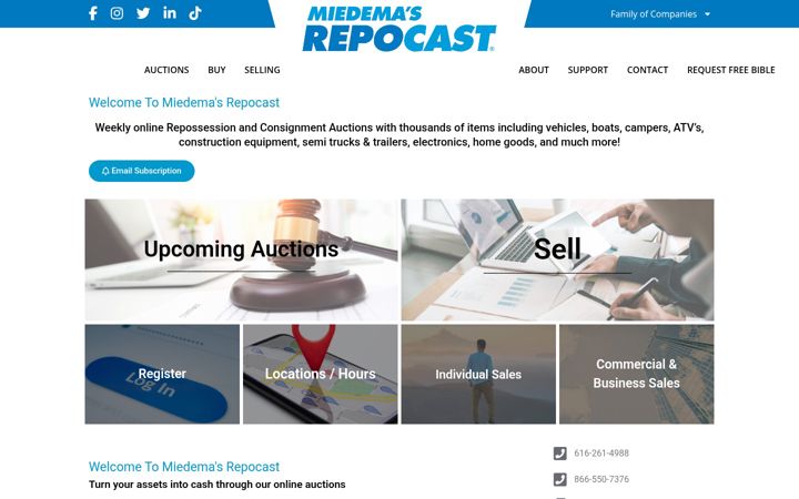 Skjámynd af repocast.com