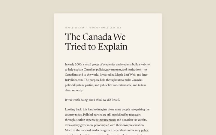 Screenshot of repolitics.com