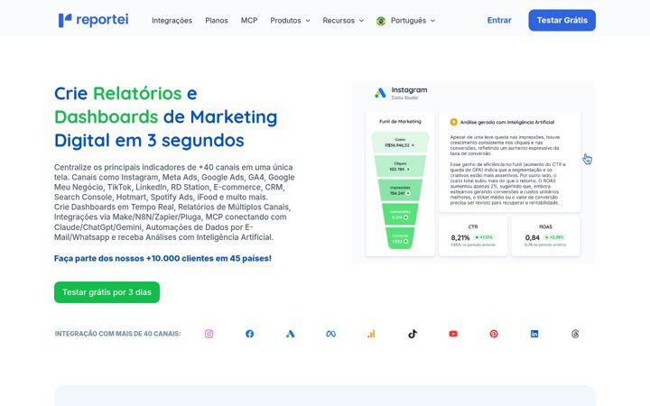 Screenshot of reportei.com