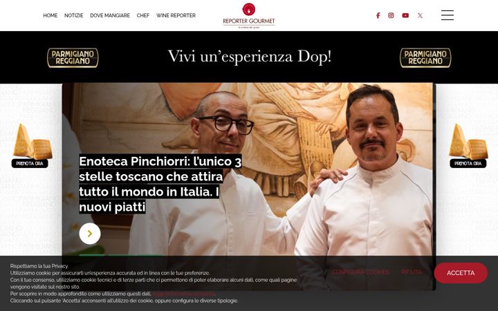 Screenshot of reportergourmet.com