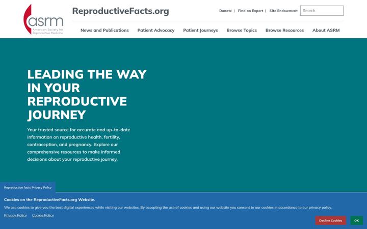 Zrzut ekranu reproductivefacts.org