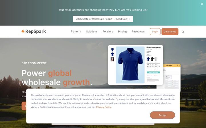 Screenshot of repspark.com
