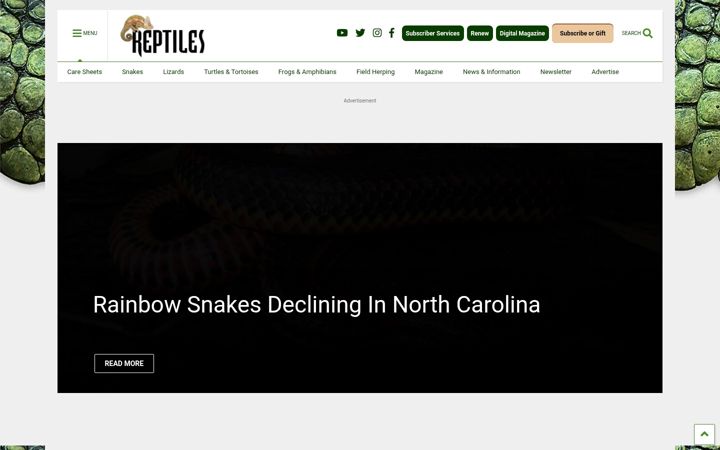 Screenshot of reptilesmagazine.com