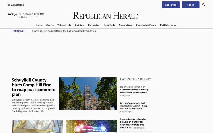 Screenshot of republicanherald.com