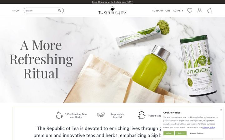 Screenshot of republicoftea.com