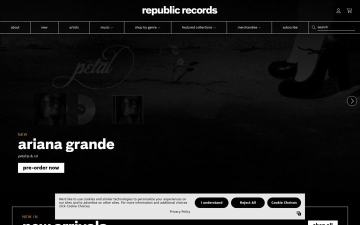Ekrano kopija republicrecords.com