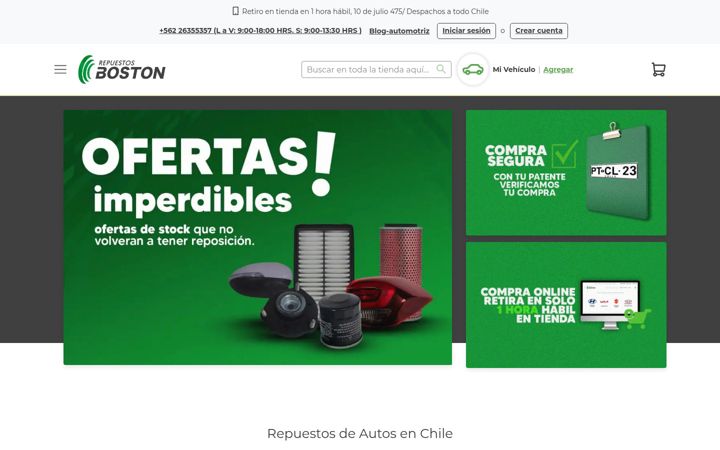 Screenshot of repuestosboston.cl