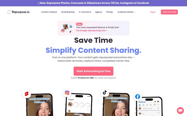 Screenshot of repurpose.io