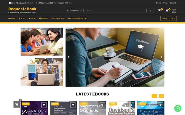 Screenshot of requestebook.com