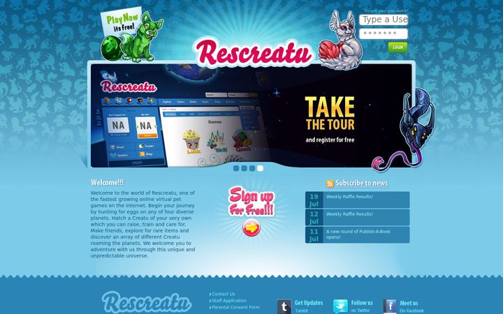 Skärmbild av rescreatu.com