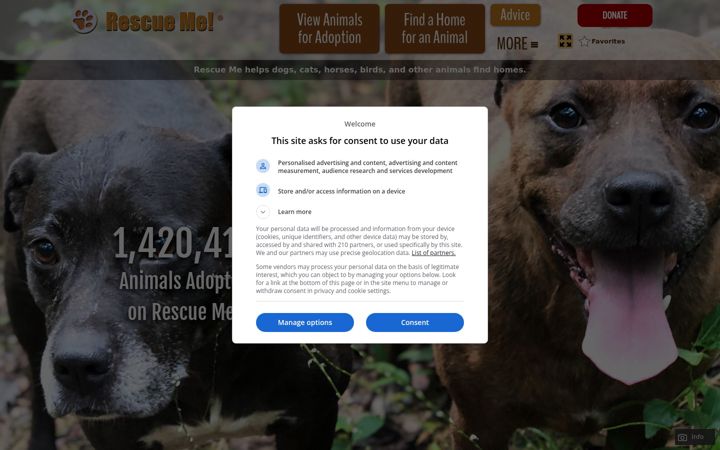 Screenshot of rescueme.org