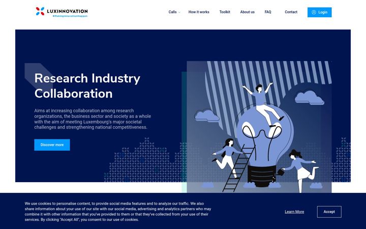 Zrzut ekranu research-industry-collaboration.lu