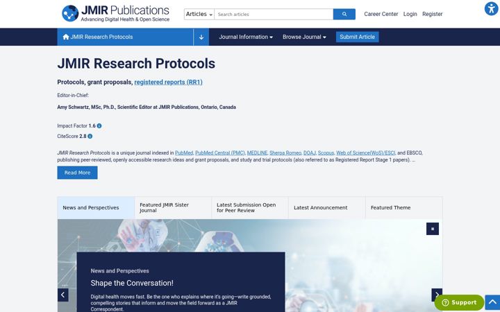 Screenshot of researchprotocols.org