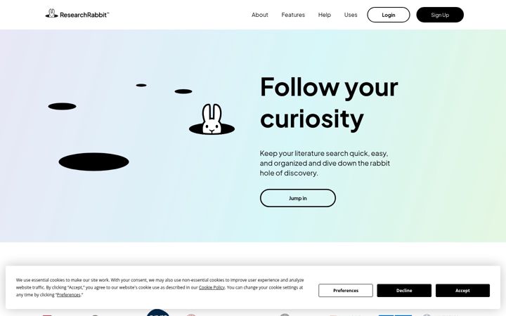 Screenshot of researchrabbit.ai