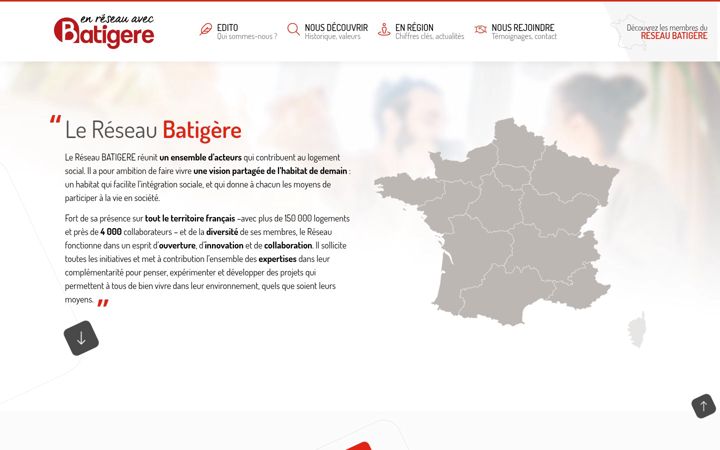 Ekraanipilt saidist reseau-batigere.fr