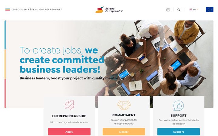 Screenshot of reseau-entreprendre.org
