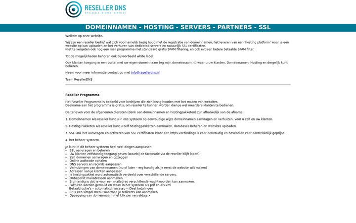 Screenshot of resellerdns.nl