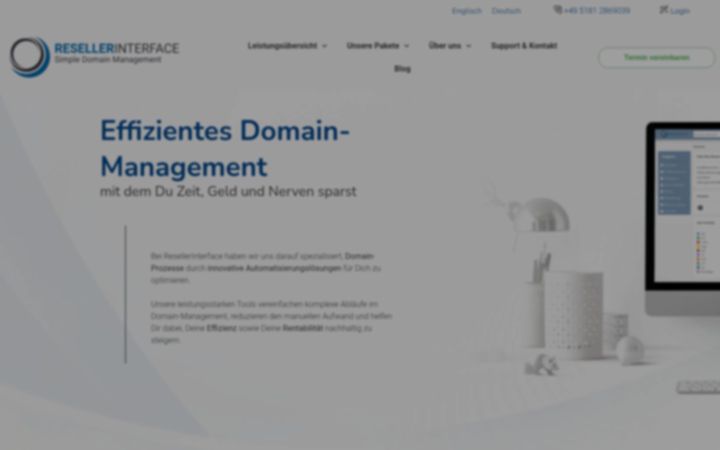 Screenshot of resellerinterface.de