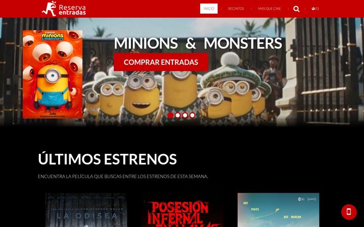 Screenshot of reservaentradas.com