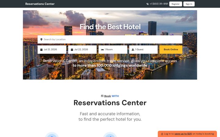 Screenshot von reservationscenter.com