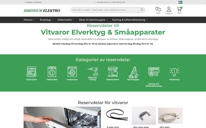 Screenshot van reservdelarvitvaror.se