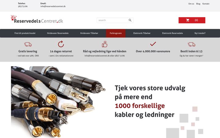 Skjámynd af reservedelscentret.dk