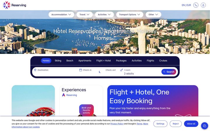 Skjermbilde av reserving.com