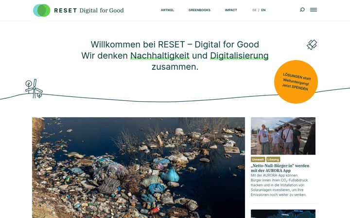 Screenshot of reset.org