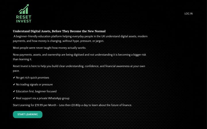 Screenshot of resetinvest.co.uk