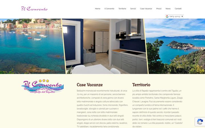 Kuvakaappaus sivustosta residenceilconvento.com