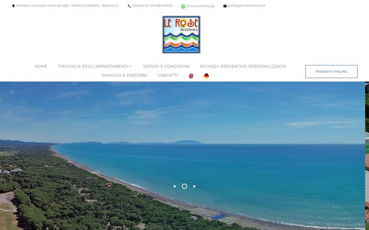 Snímek obrazovky residencelerose.it